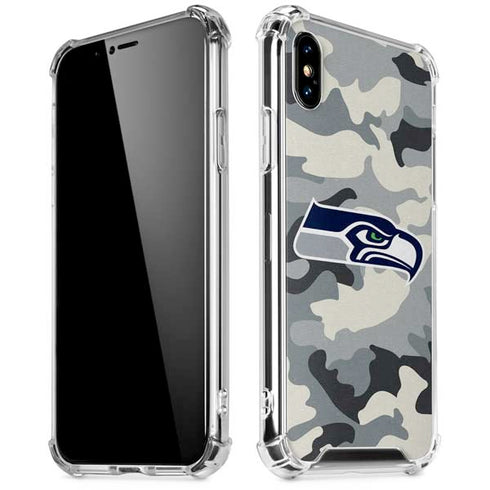 NFL Seattle Seahawks Camo iPhone XS Max Clear Case